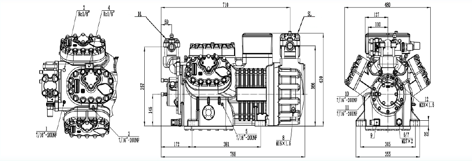 Схема компрессора RDL RSH6H-25.2LP