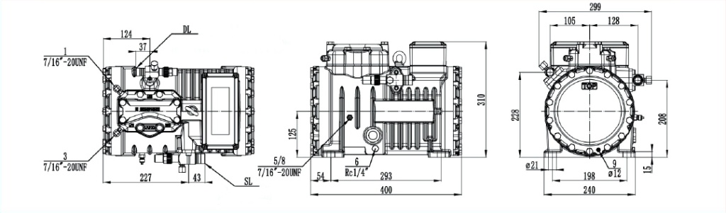 Схема компрессора RDL RSH2FC-3.2MP